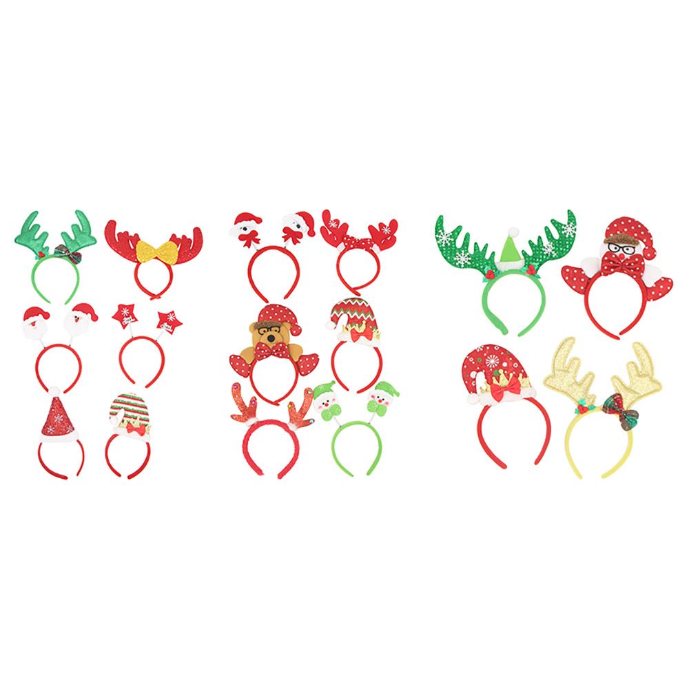 D' Daniela - 16pc-Set Xmas Reindeer Headwear