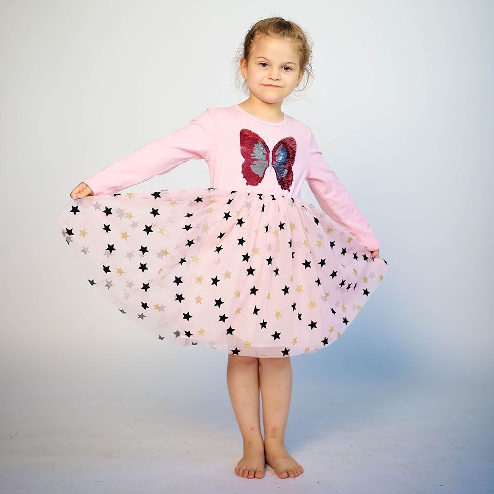 D' Daniela - Butterfly & Stars Dress - Pink