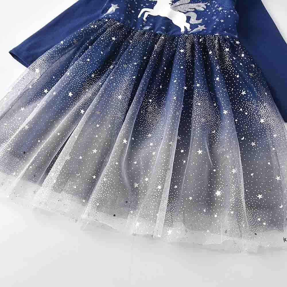 D' Daniela - Unicorn w/ Stars Dress - Dark Blue