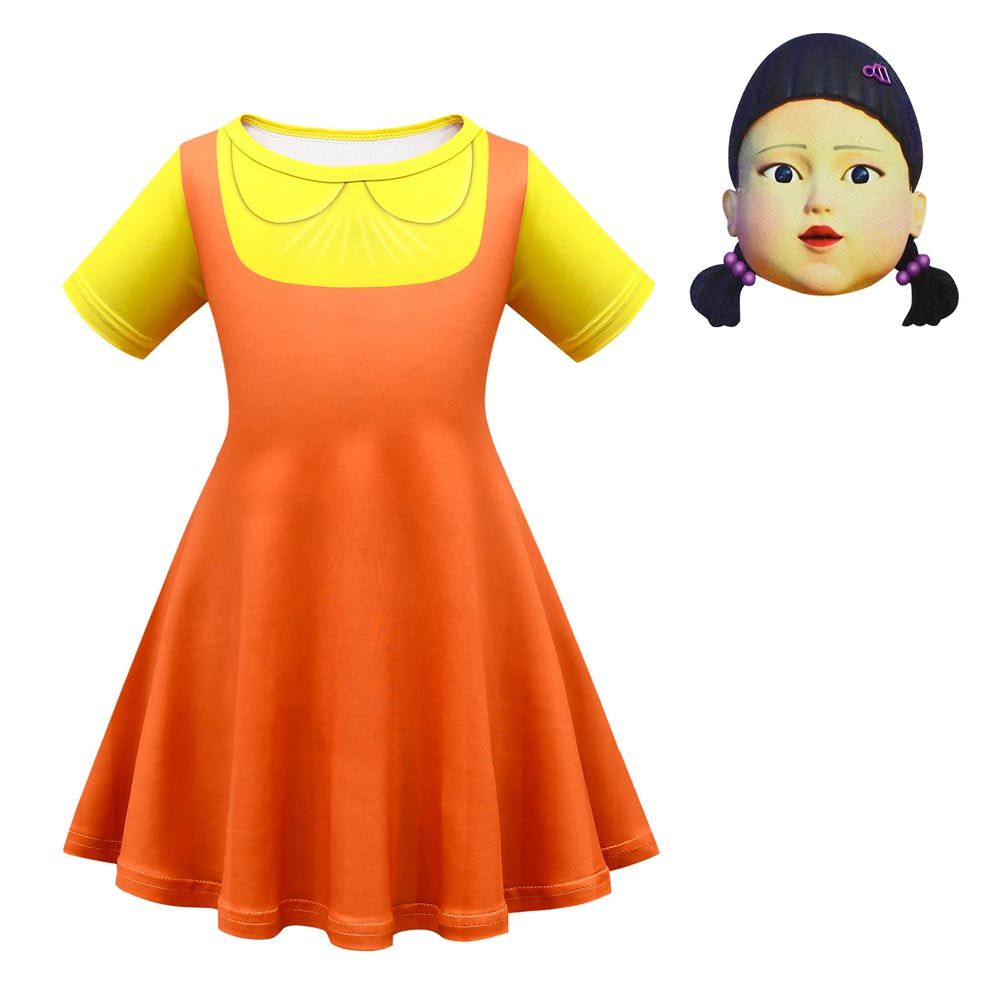 D' Daniela - Halloween Squid Game Doll Costume - Orange