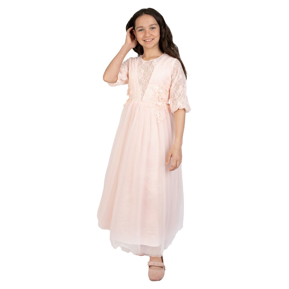 D' Daniela - Julietta Party Dress With Sleeves - Pink