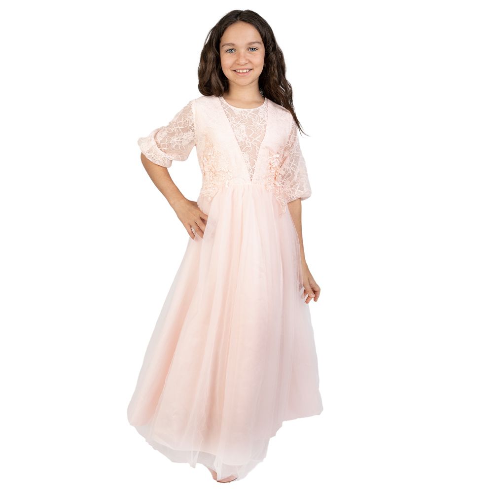 D' Daniela - Julietta Party Dress With Sleeves - Pink