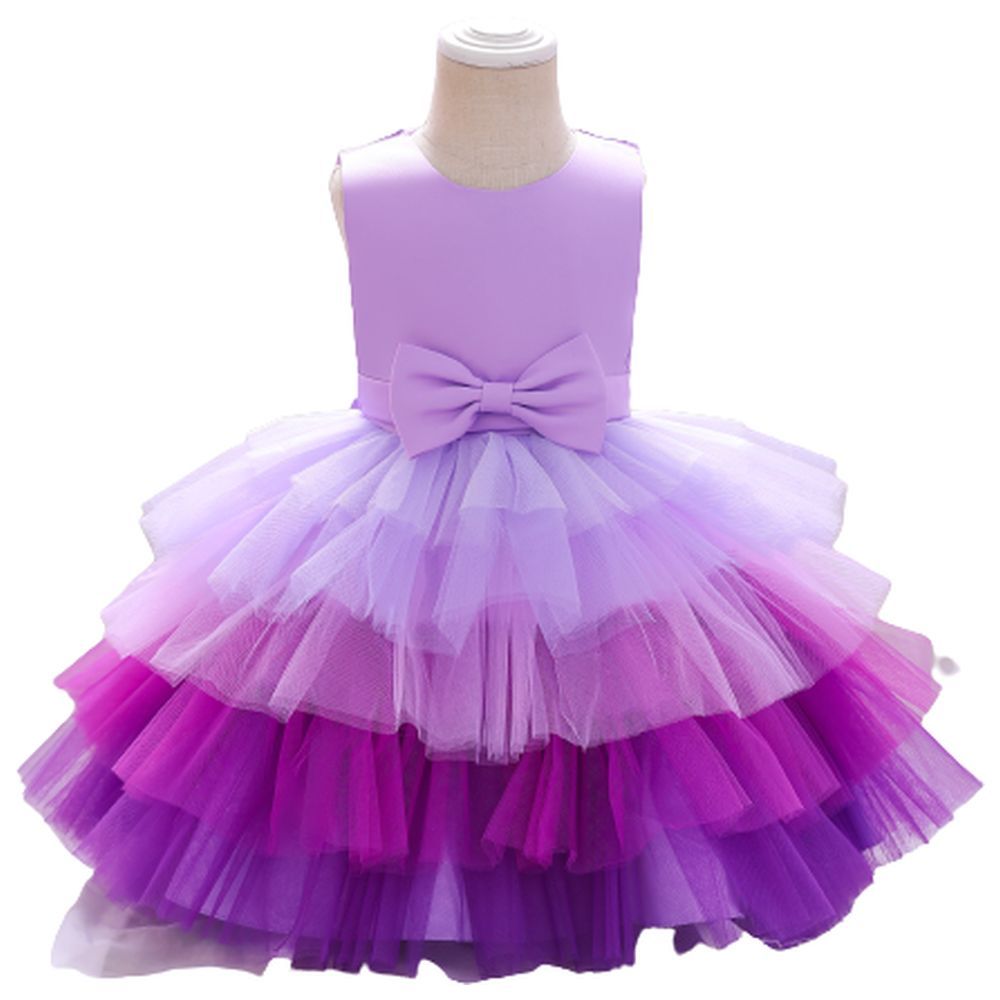 D' Daniela - Toddler Girls Ombre Layered Dress - Purple