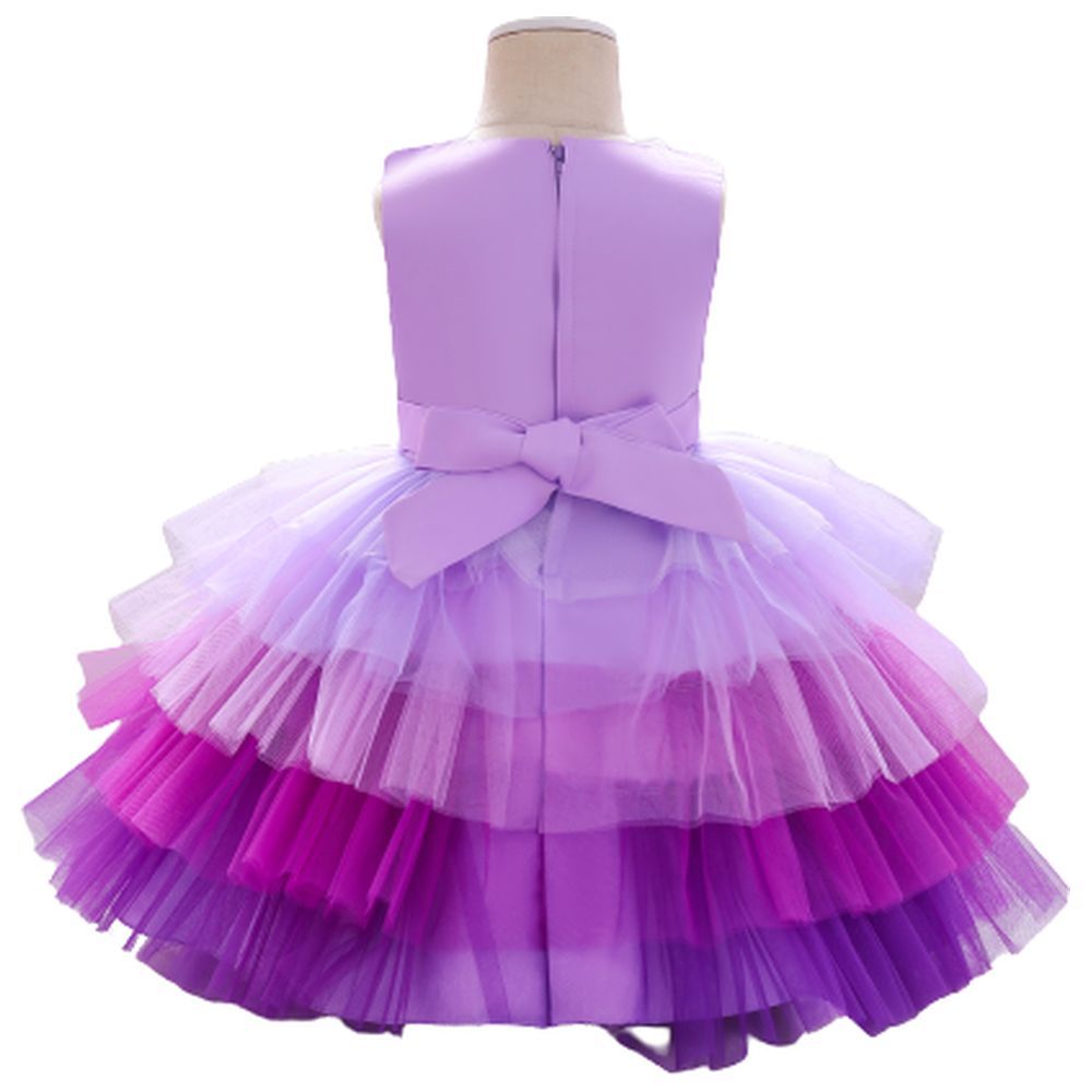 D' Daniela - Toddler Girls Ombre Layered Dress - Purple