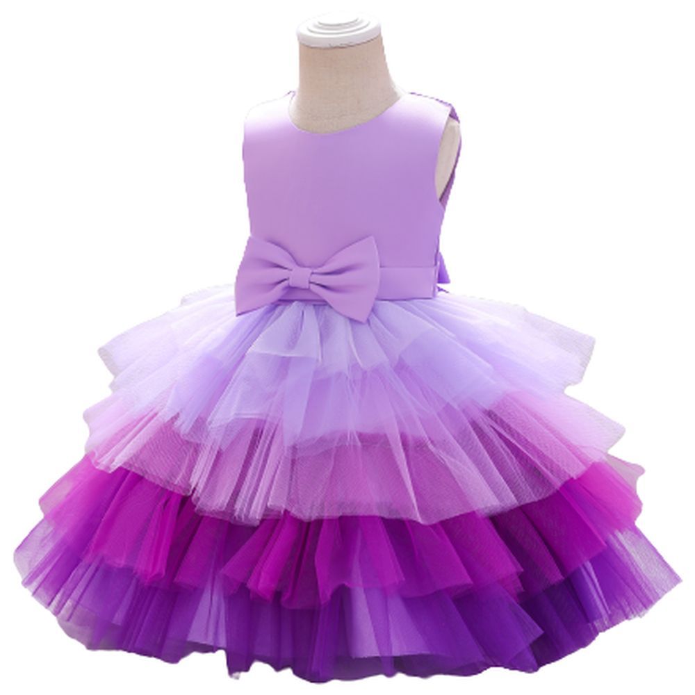 D' Daniela - Toddler Girls Ombre Layered Dress - Purple