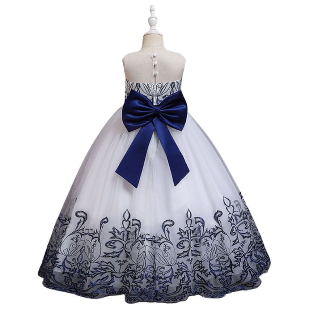 D' Daniela - Lace Applique Ball Gown - Royal Blue 