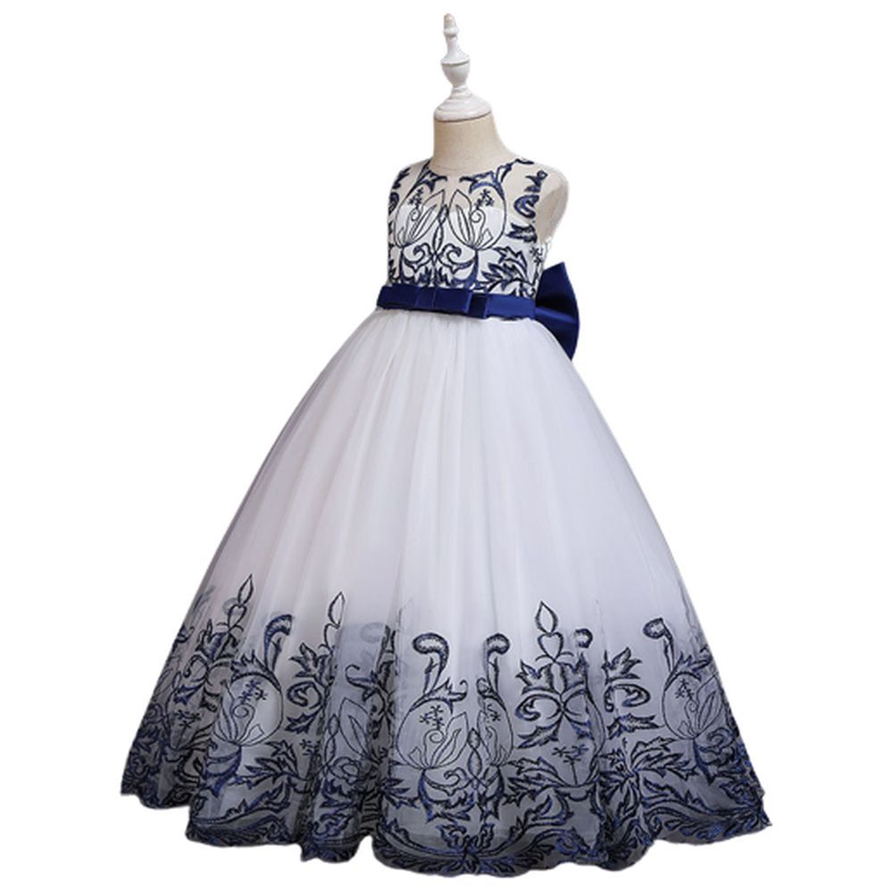 D' Daniela - Lace Applique Ball Gown - Royal Blue 