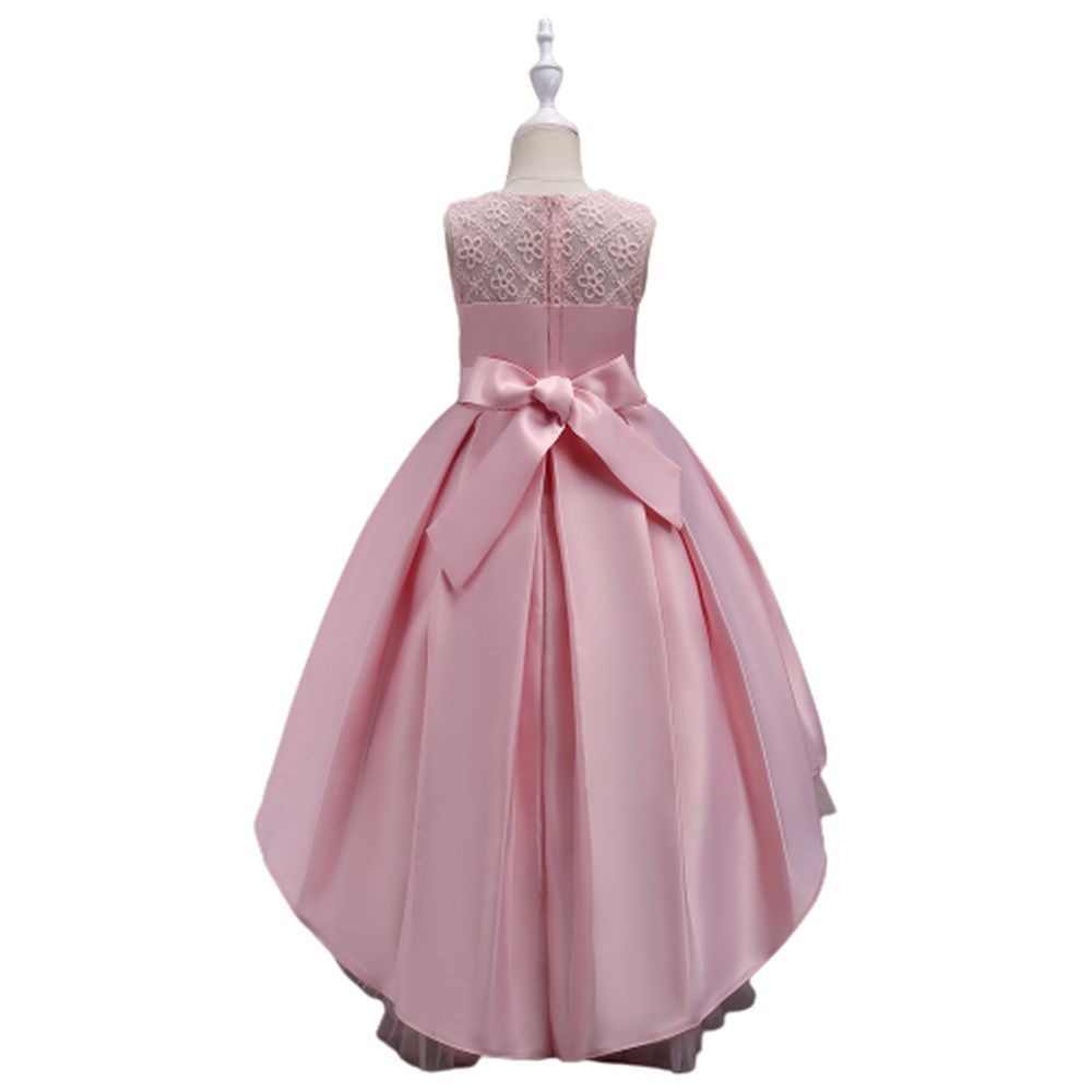 D' Daniela - Long Tail Flower Girl Dress - Pink