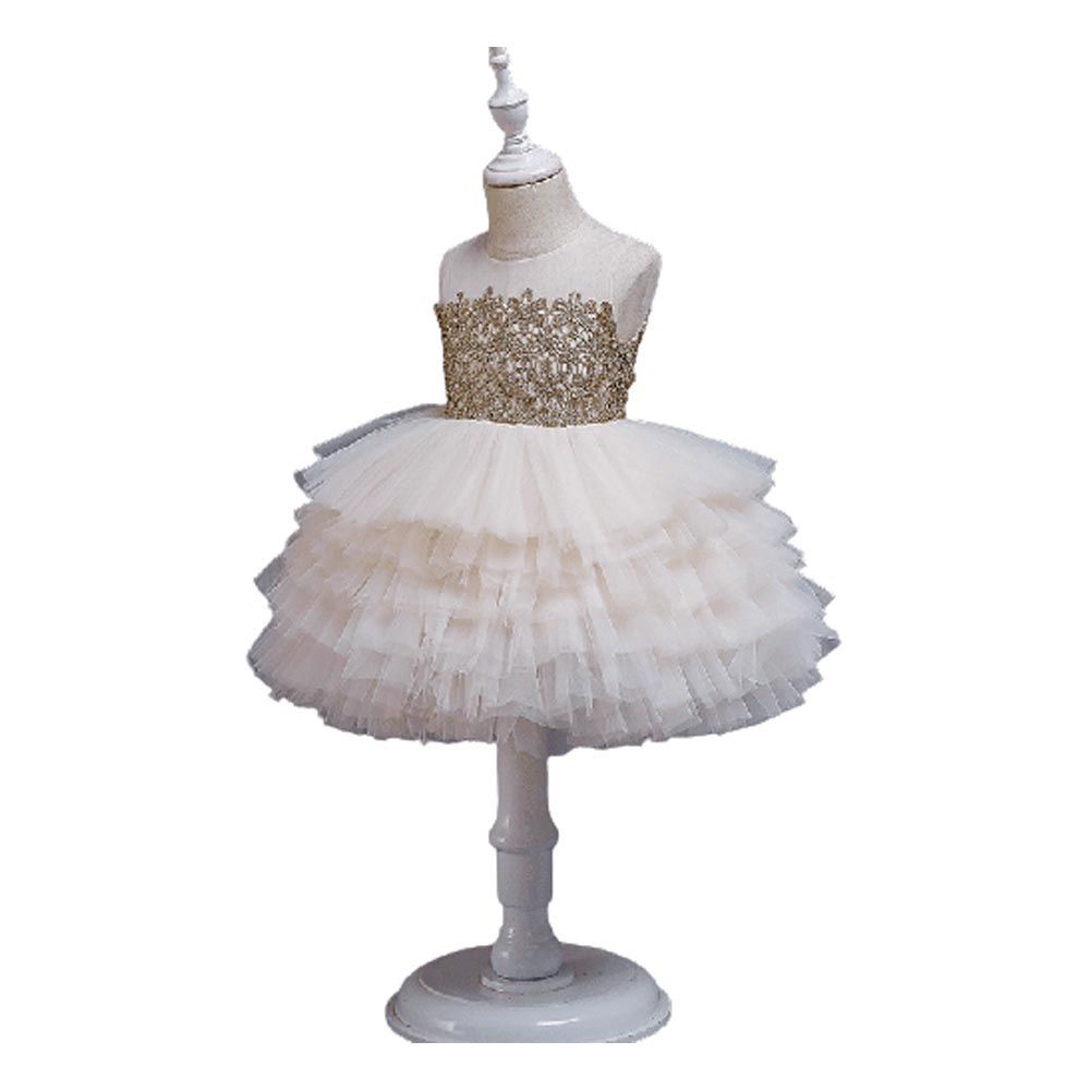 D' Daniela - Baby Girl Tutu Lace Dress - White