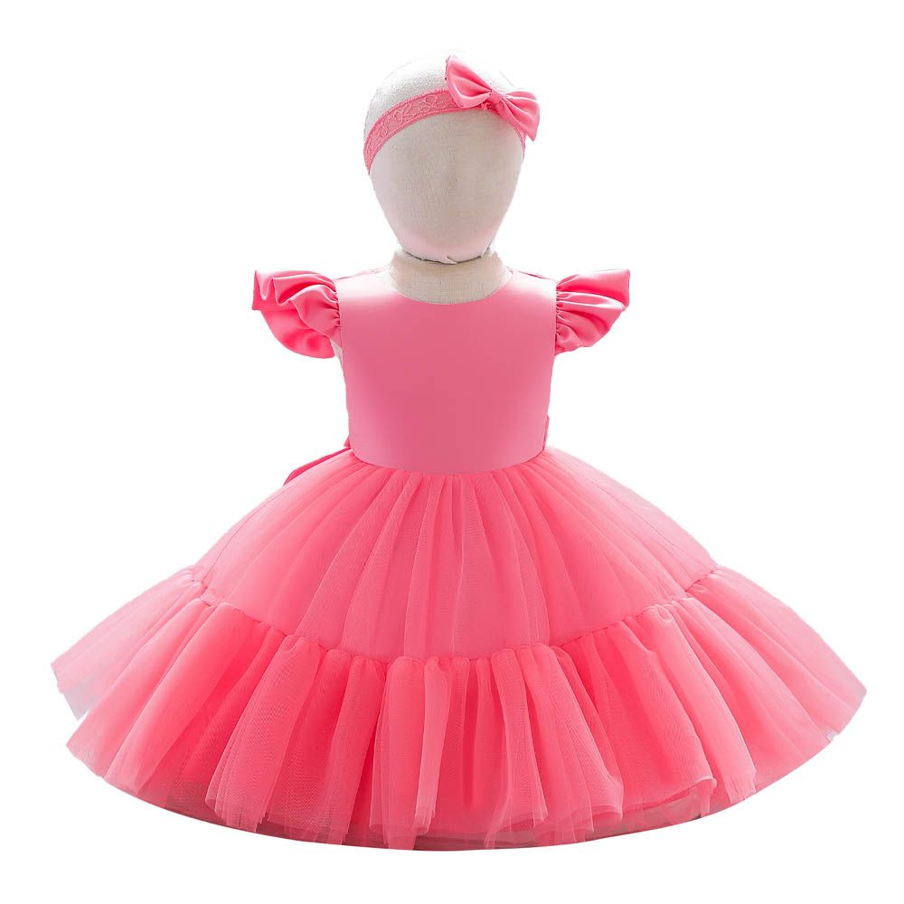 Ddaniela - Girls Fit & Flare Party Dress - Baby Pink