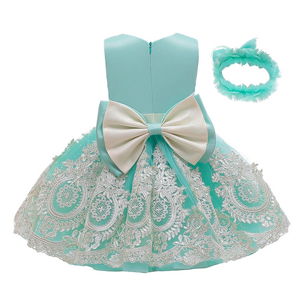 Ddaniela - Little Girl Princess Dress W/Headband - Green