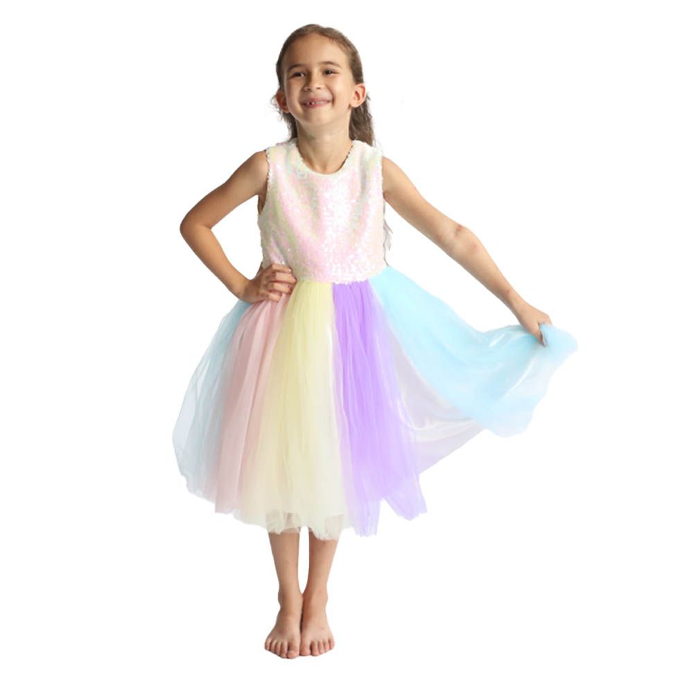 Ddaniela - Unicorn Sleeveless Tutu Dress - Rainbow