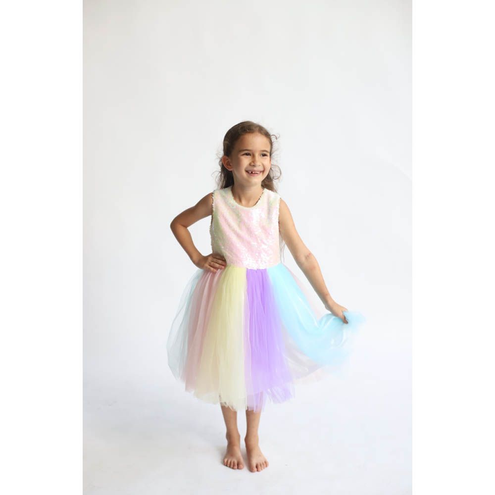 Ddaniela - Unicorn Sleeveless Tutu Dress - Rainbow