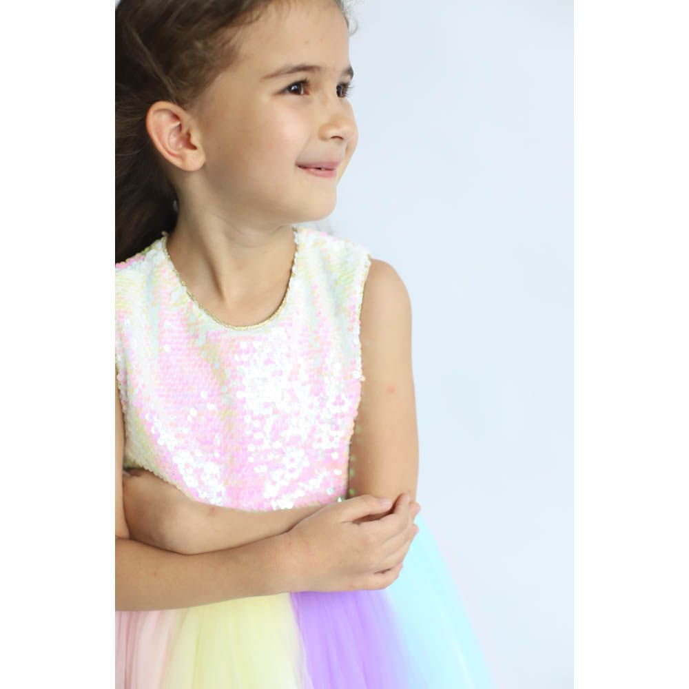 Ddaniela - Unicorn Sleeveless Tutu Dress - Rainbow