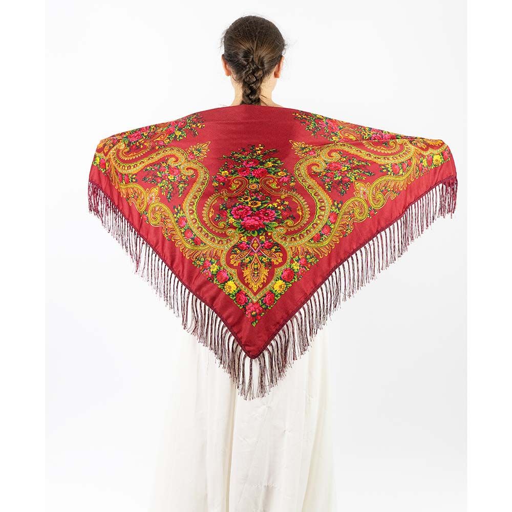 D' Daniela - Traditional Print Shawl - M - Red