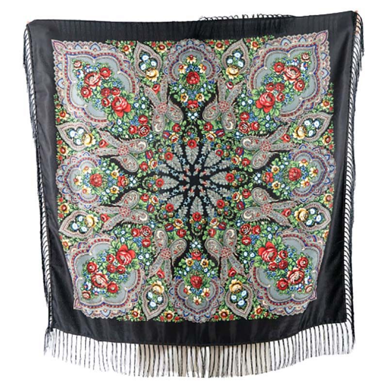 D' Daniela - Traditional Print Shawl - M - Black