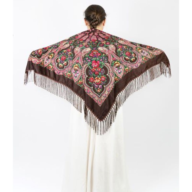 D' Daniela - Traditional Print Shawl - M - Brown