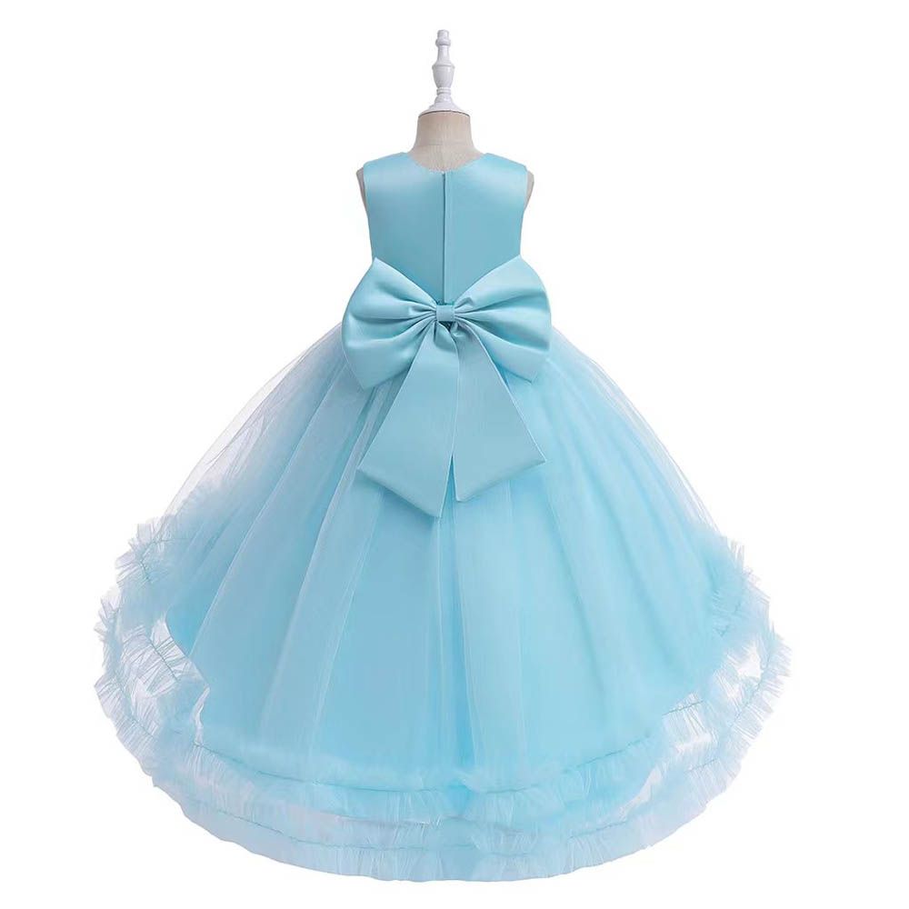 Ddaniela - Layered Tutu Gown Party Dress - Sky Blue