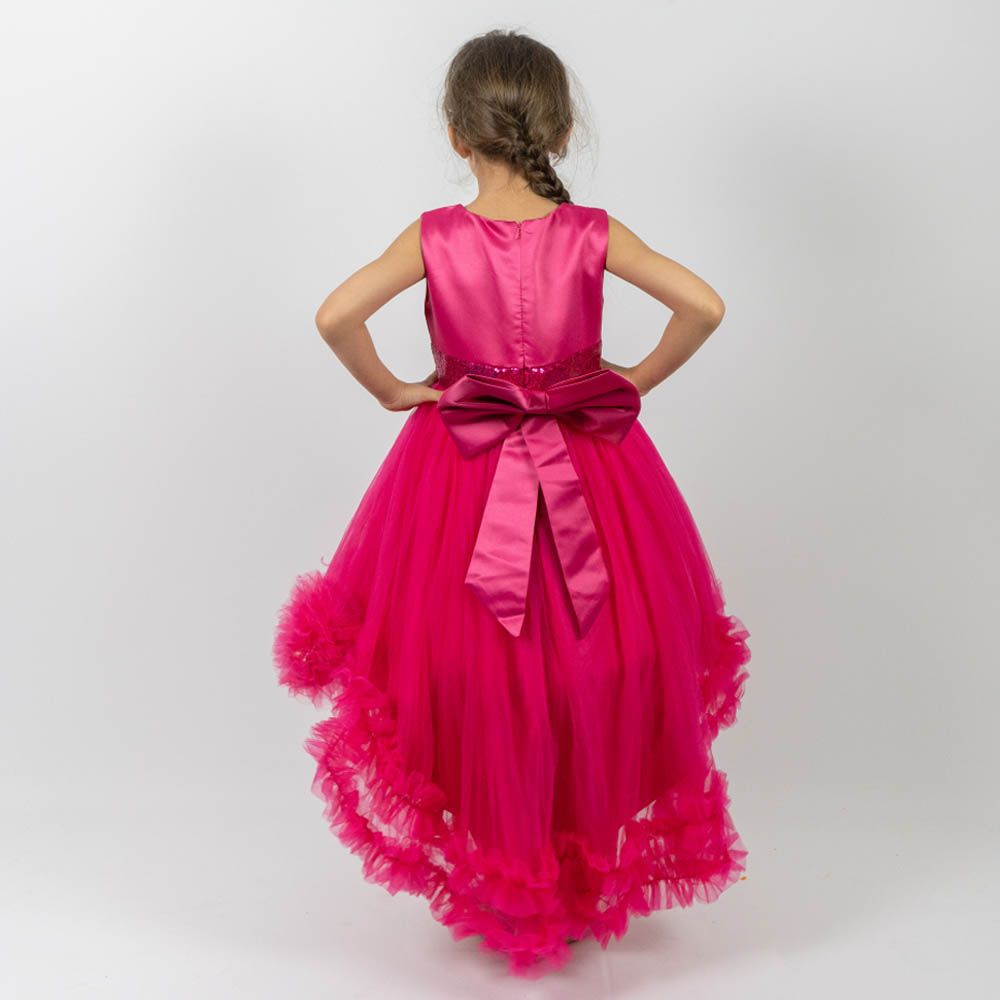 Ddaniela - Layered Tutu Gown Party Dress - Hot Pink