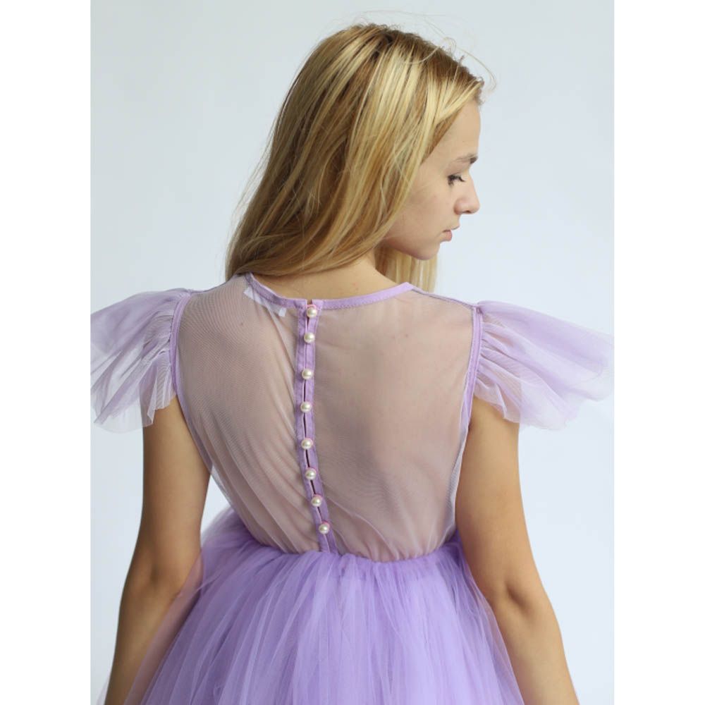 Ddaniela - Natalya Net Flared Dress - Violet