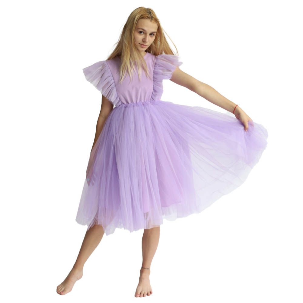 Ddaniela - Natalya Net Flared Dress - Violet