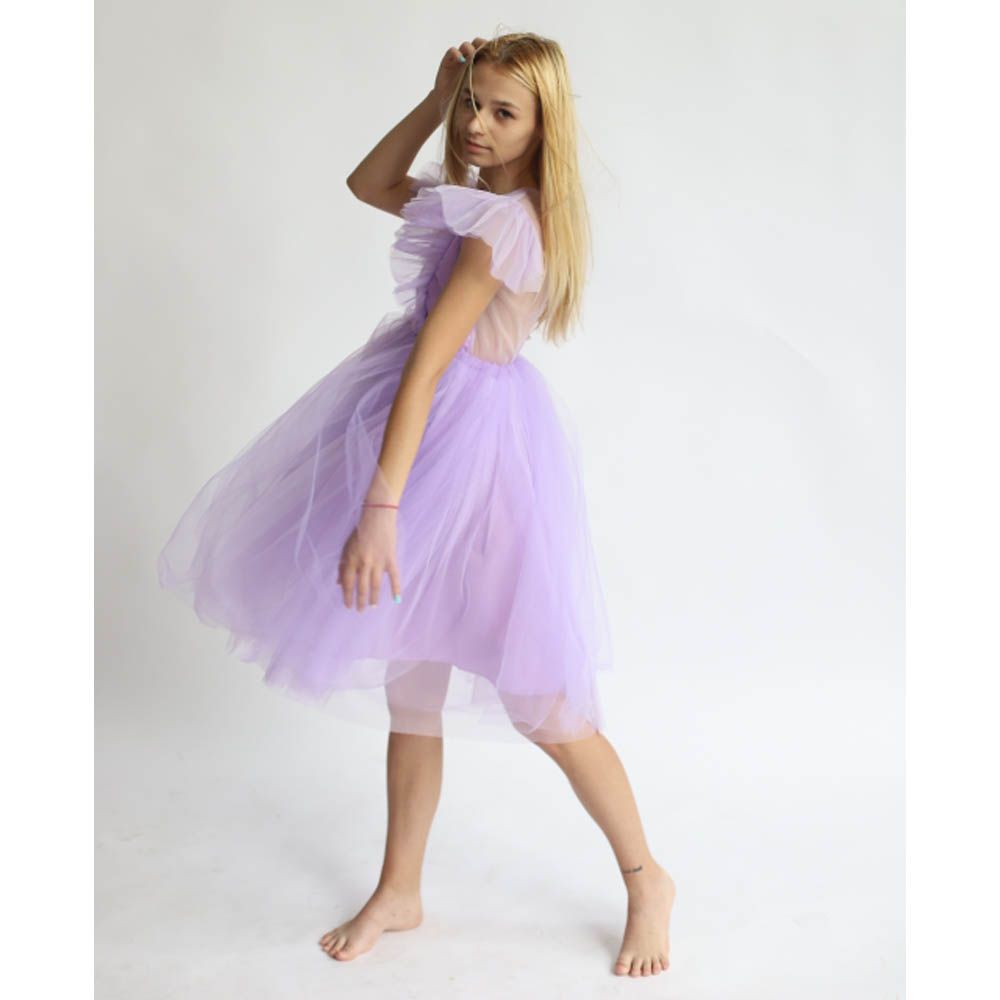 Ddaniela - Natalya Net Flared Dress - Violet