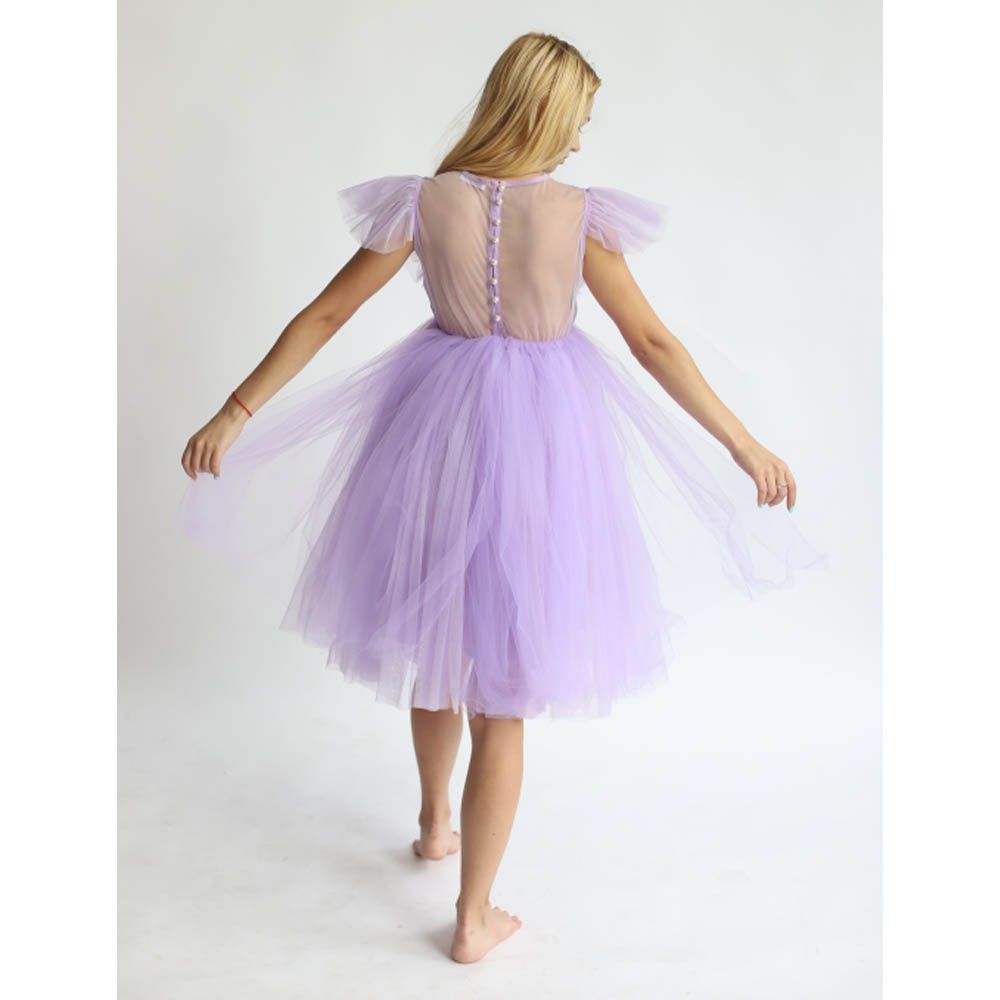 Ddaniela - Natalya Net Flared Dress - Violet