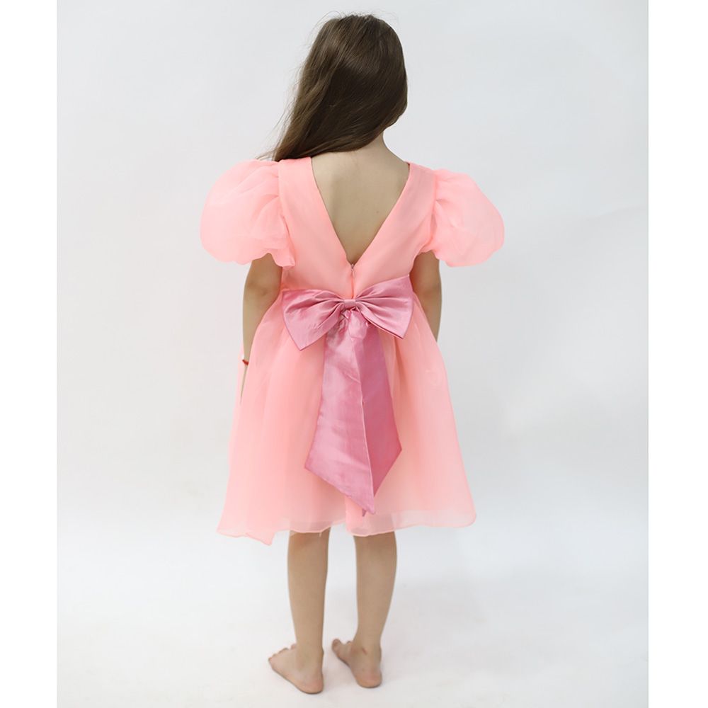 D' Daniela - Tulle Volume Dress w/ Bow - Pink