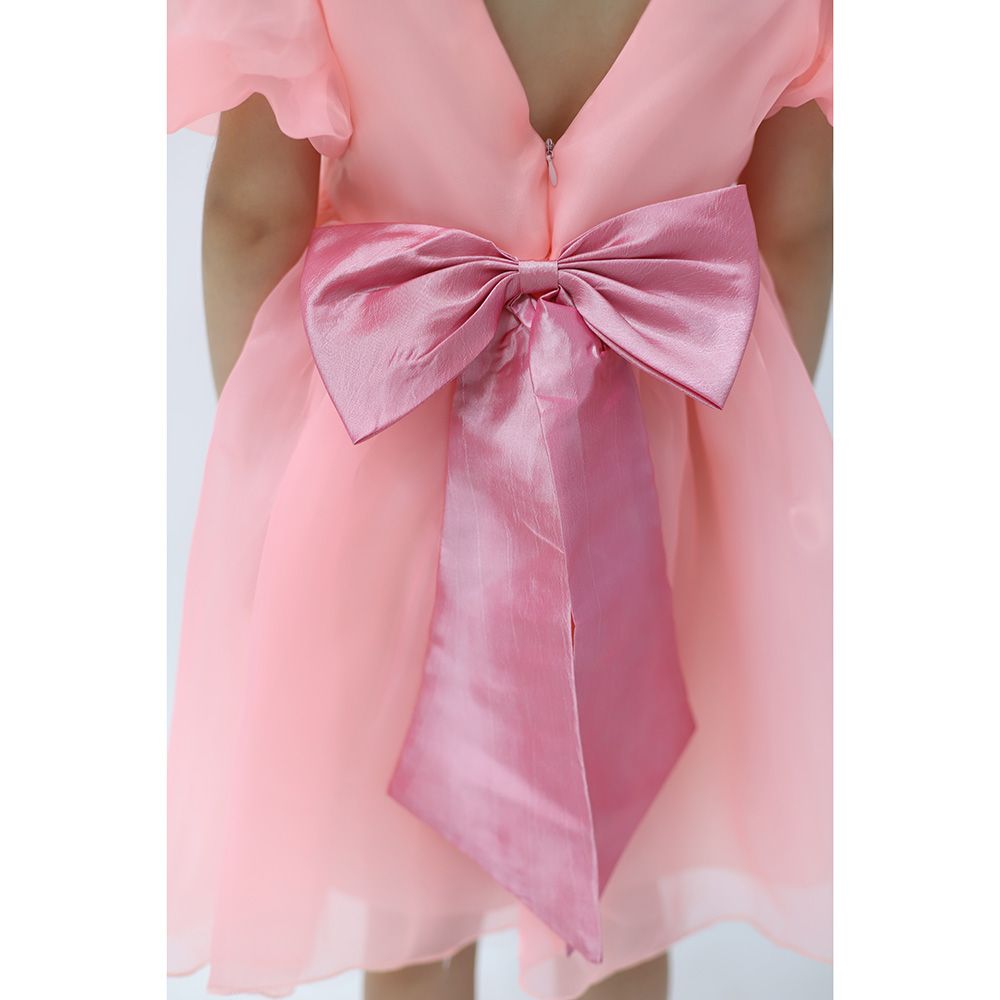 D' Daniela - Tulle Volume Dress w/ Bow - Pink