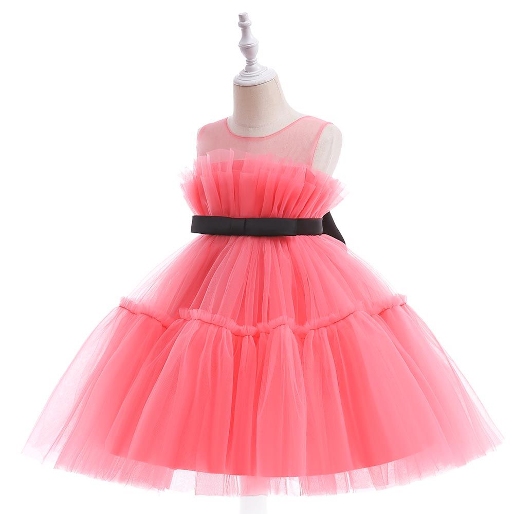 D' Daniela - Layered Gown Dress - Watermelon