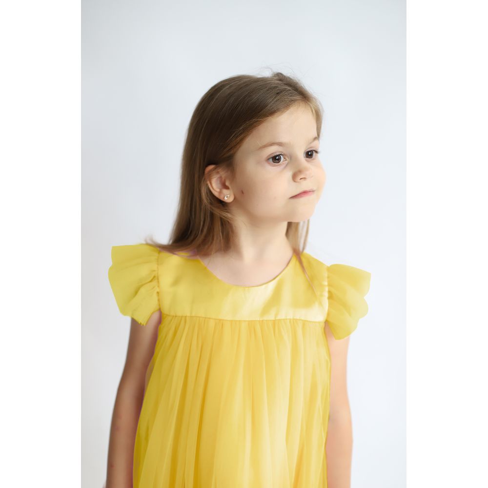 D' Daniela - Pleated Semi Casual Dress - Yellow