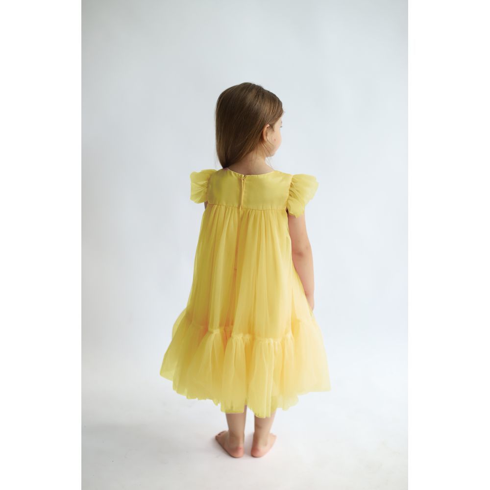 D' Daniela - Pleated Semi Casual Dress - Yellow