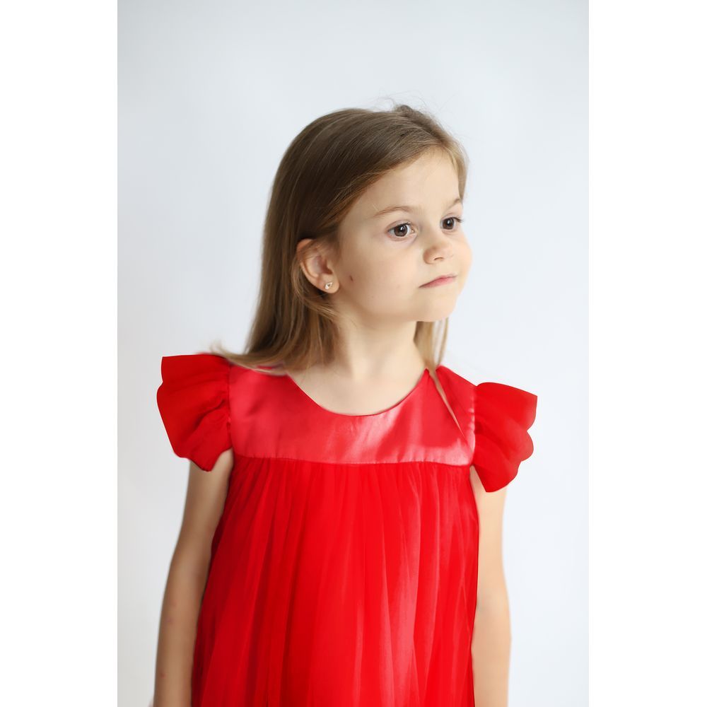 D' Daniela - Pleated Semi Casual Dress - Red