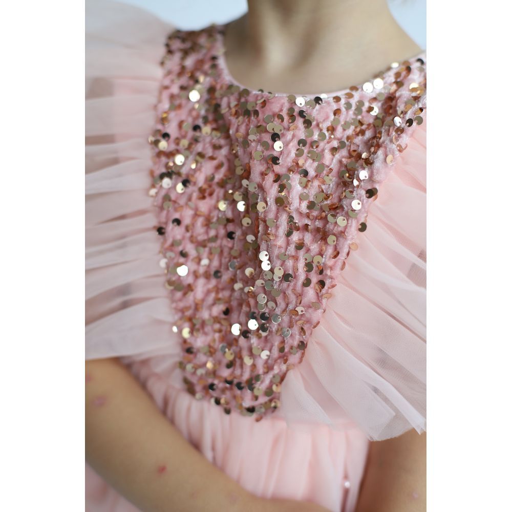 D' Daniela - Butterfly Sequined Dress - Pink