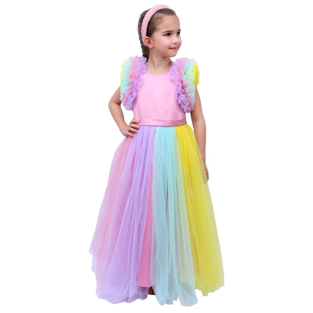 D' Daniela - Girls Long Party Dress - Unicorn