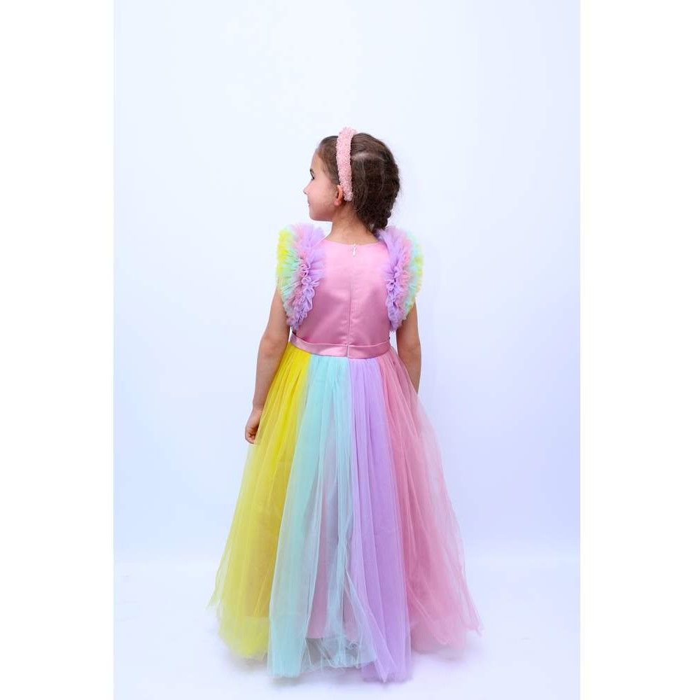 D' Daniela - Girls Long Party Dress - Unicorn