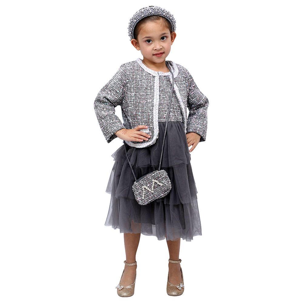 D' Daniela - Julietta Party Dress w/ Jacket - Grey