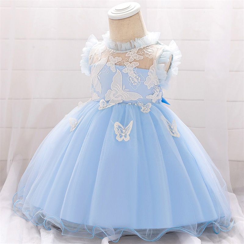 D' Daniela - Butterfly Party Dress - Sky Blue