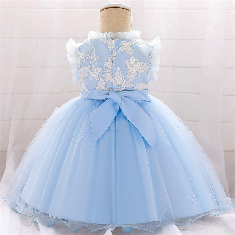 D' Daniela - Butterfly Party Dress - Sky Blue