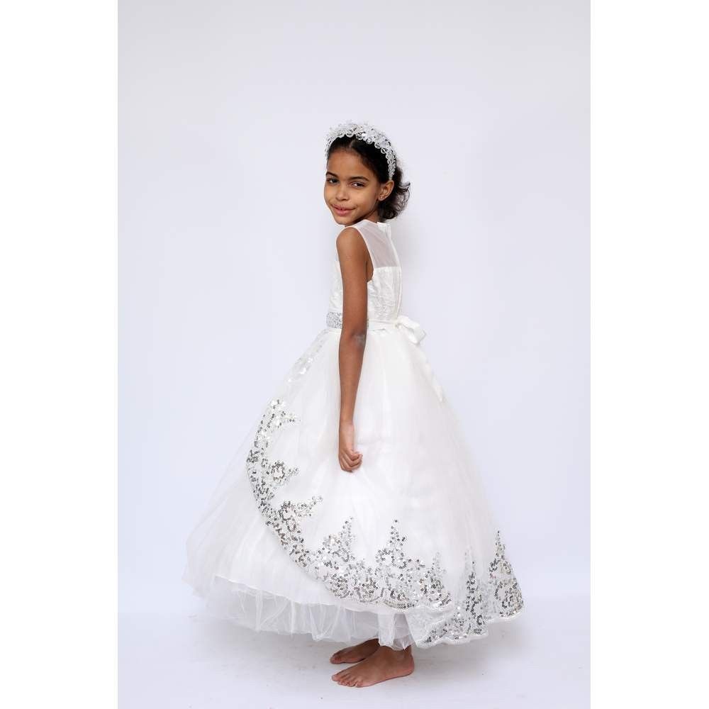 D' Daniela - Girls Princess Party Dress - White