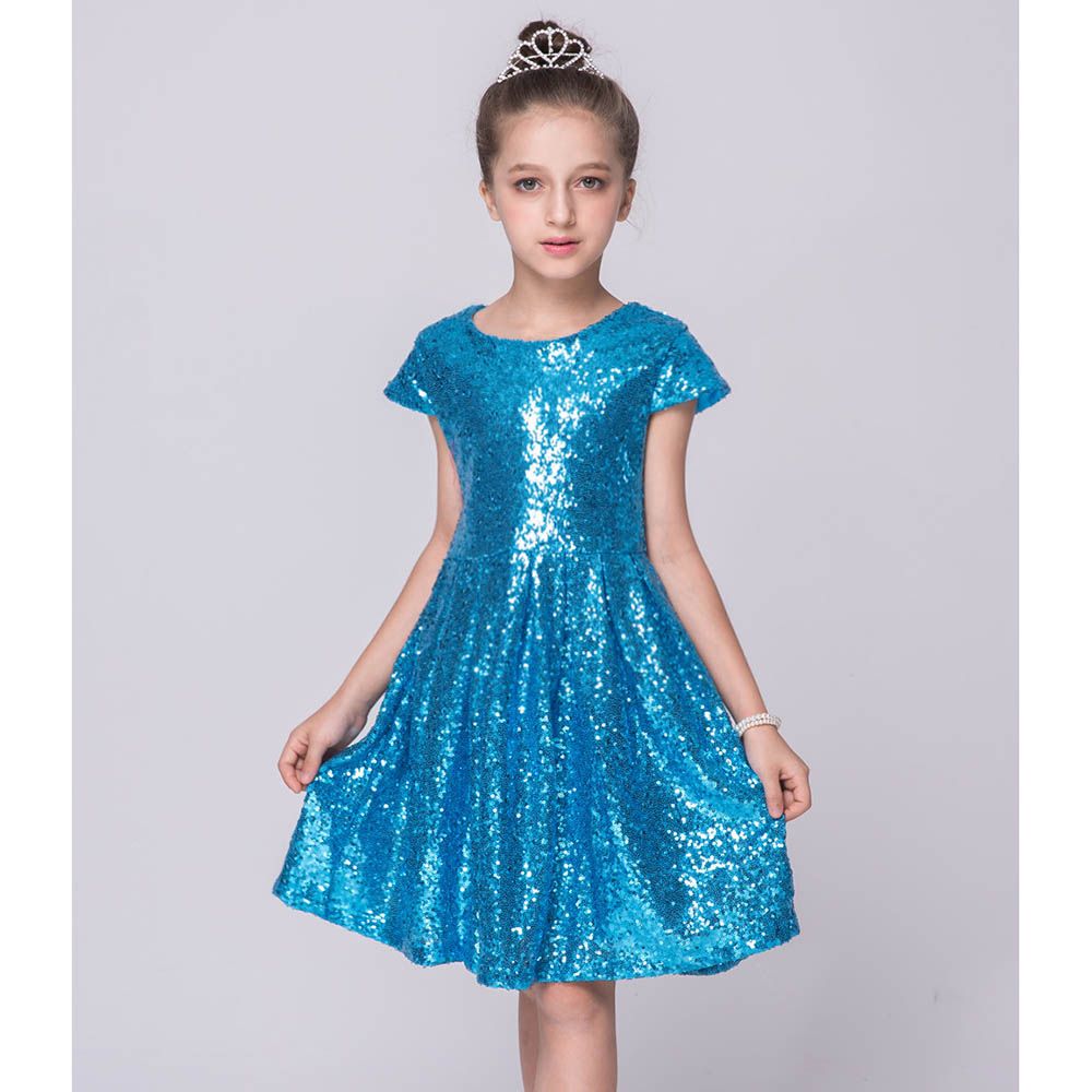 D' Daniela - Beads Glitter Dress - Light Blue