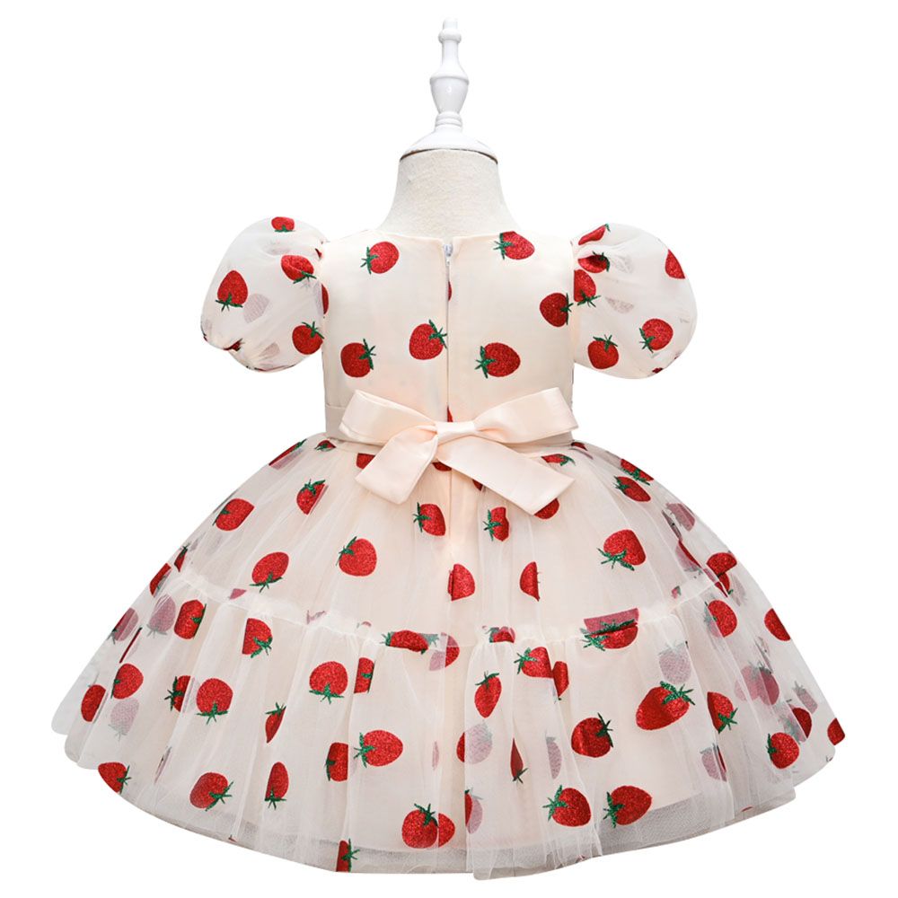 D' Daniela - Strawberry Printed Dress - White