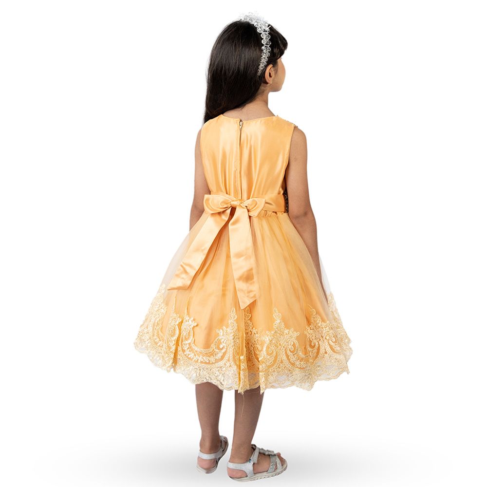 D' Daniela - Mini Maya Kids Sequin Applique Dress - Yellow