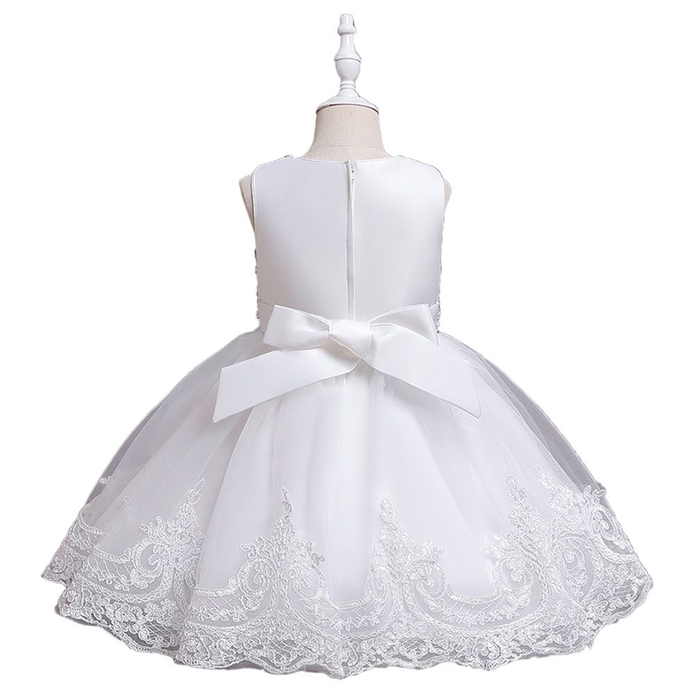 D' Daniela - Mini Maya Kids Sequin Applique Dress - White