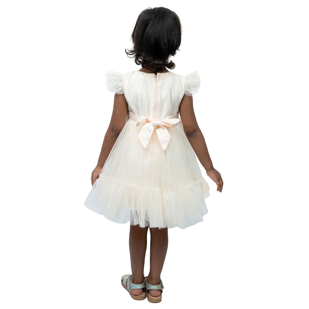 D' Daniela - Mini Maya Kids Sequin Applique Dress - White