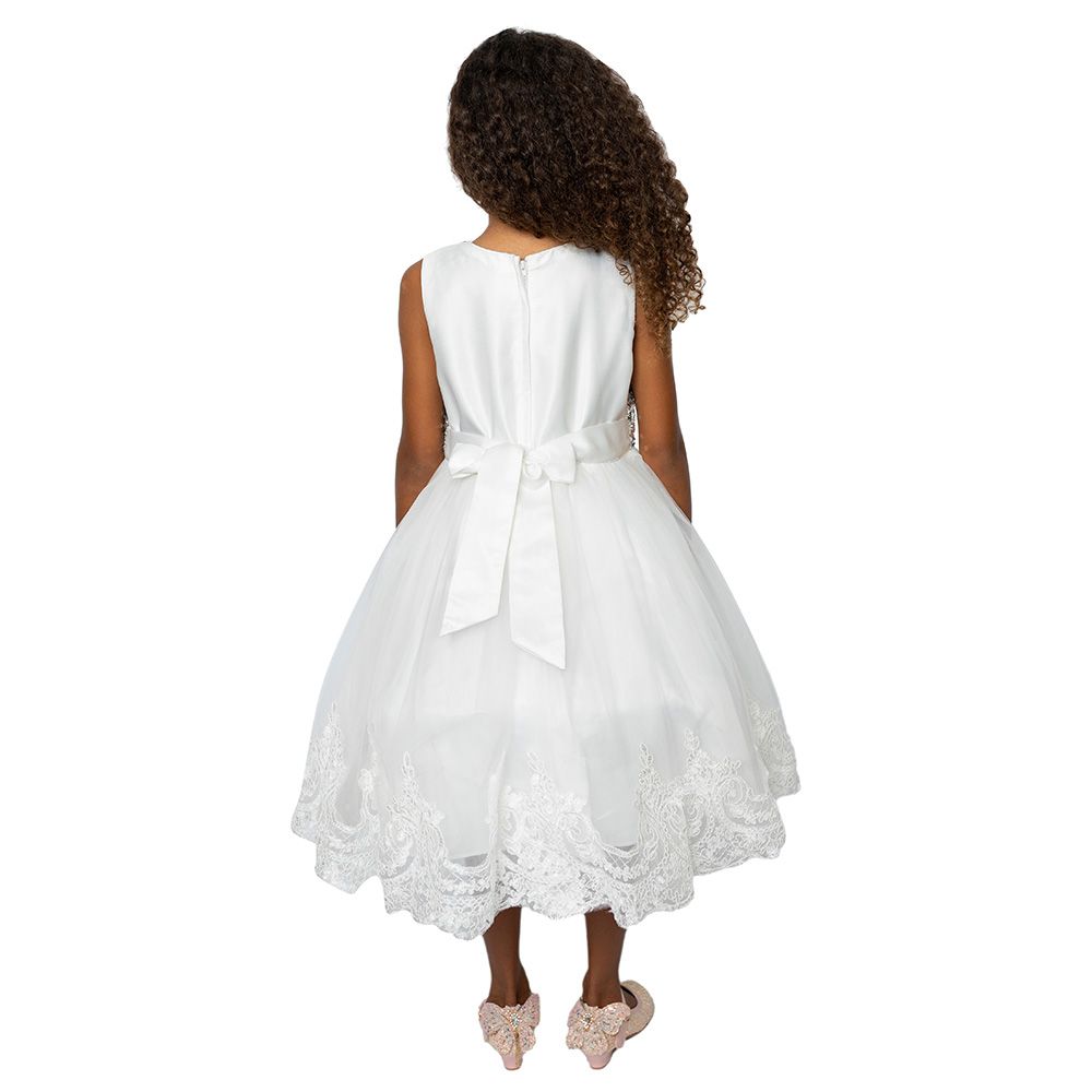 D' Daniela - Mini Maya Kids Sequin Applique Dress - White