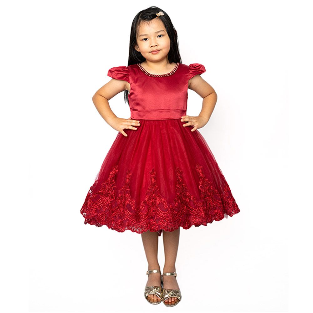 D' Daniela - Embroidery Princess Dress - Red