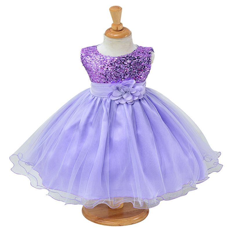 D' Daniela - Sparkly Sequins & Flower Dress - Lavendar