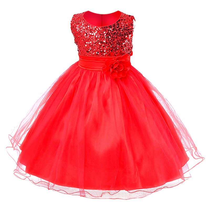 D' Daniela - Sparkly Sequins & Flower Dress - Red