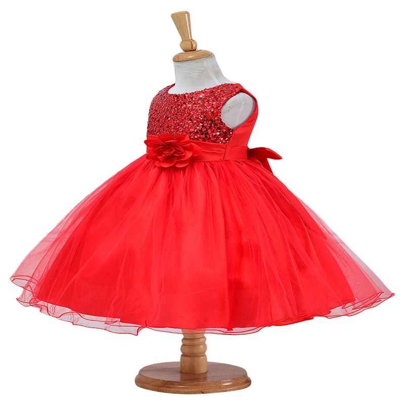 D' Daniela - Sparkly Sequins & Flower Dress - Red